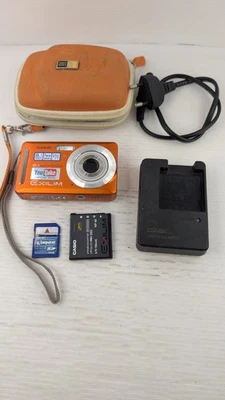 Orange Digital Camera Casio Exilim EX-Z9 8.1MP New Battery + Charger Tested - Imagen 1 de 4