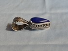 Ann Curley Signed Sterling Silver Lapis Pendant, 8.4 Grams — photo 6