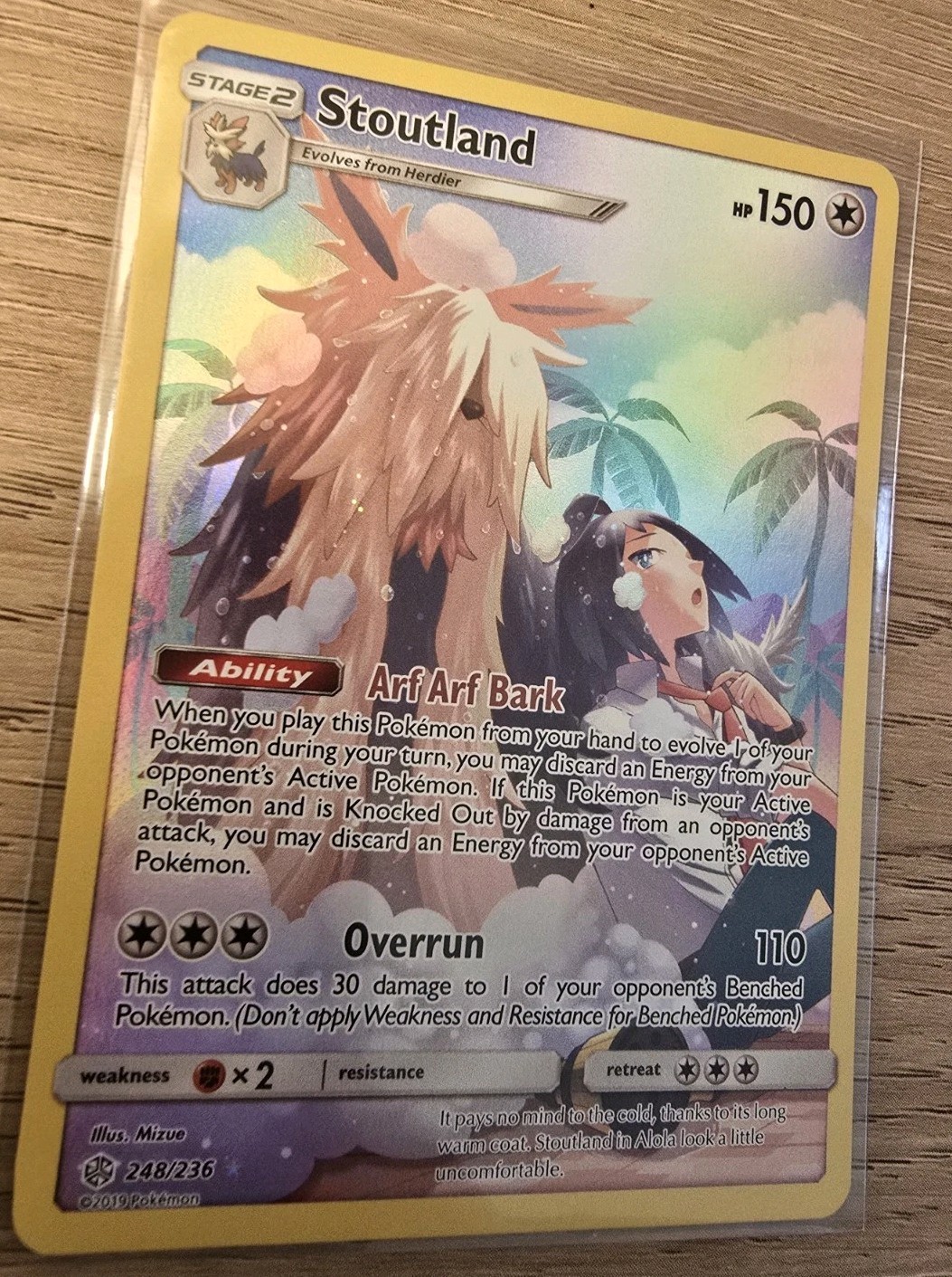 Pokemon TCG Stoutland Secret Rare 248/236 Cosmic Eclipse NM