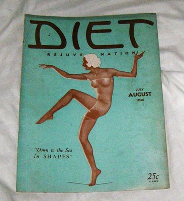DIET REJUVENATION Mag ART DECO COVER  August 1936-Vol 3, No 3 Merle Oberon Poise