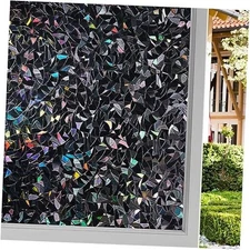 out Window Privacy Film UV Static Window Film No 17.5 x 78.7 Inches Black