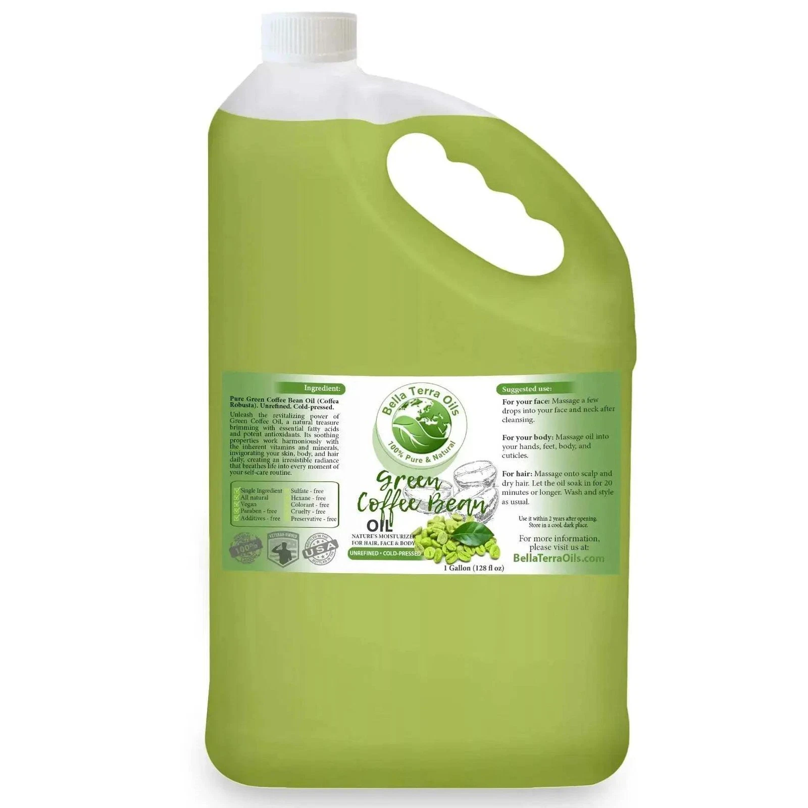 Natural Cold-Pressed Green Coffee Bean Oil 100% Pure Anti-Aging Skin Hair
Opens in a new window or t
