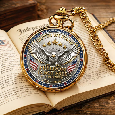 1776-2026 250th Anniversary Commemorative Pocket Watch Eagle American Collectors