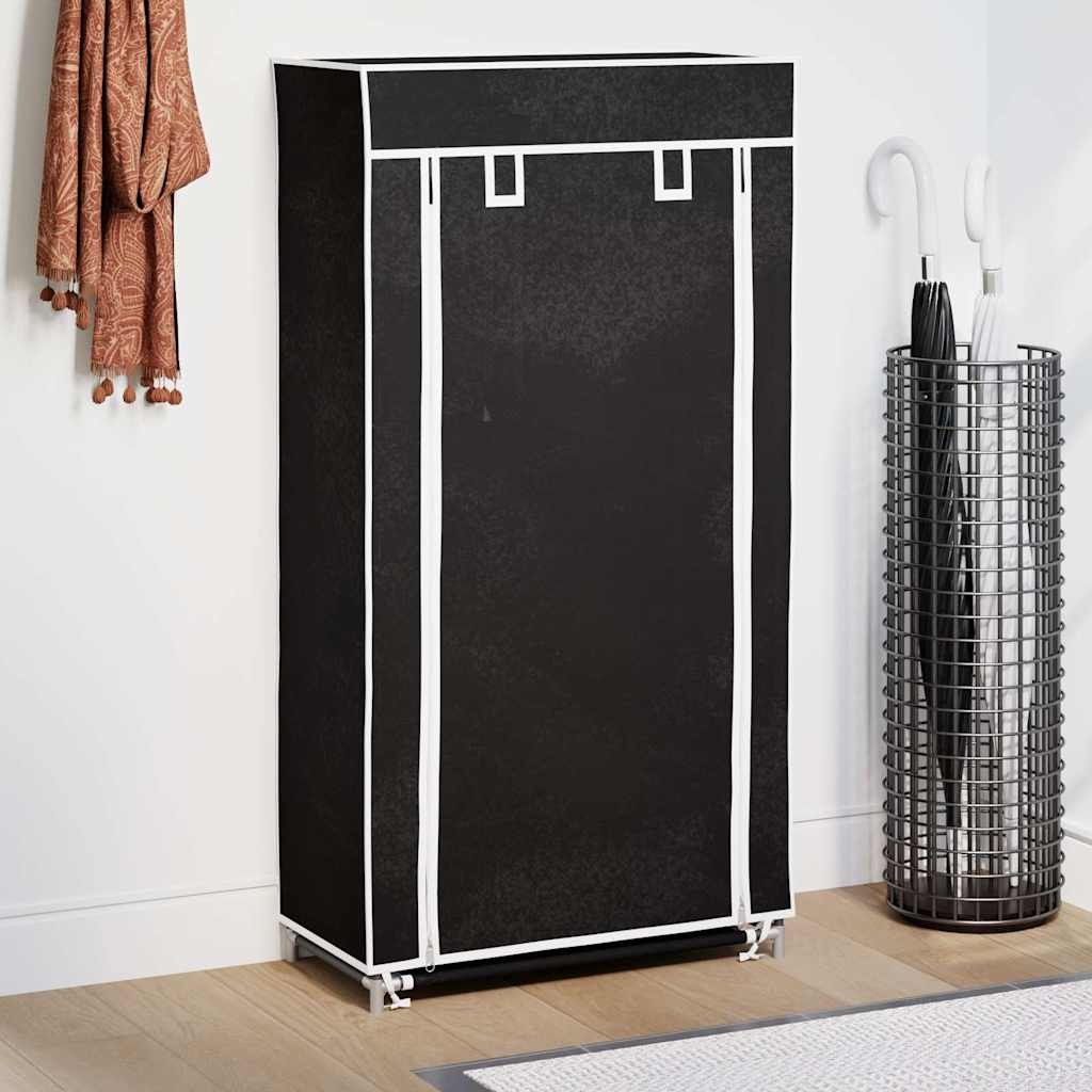 Scarpiera 5 Ripiani in Tessuto 58x28x106 cm | Armadio Scarpe Nero