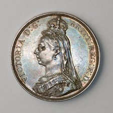 1887 Queen Victoria Silver Crown – Jubilee Head – Attractive Natural Toning