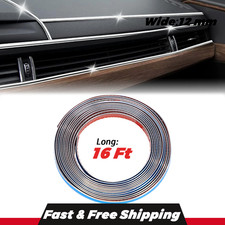 Car Door Edge Guards Chrome Universal U Shape Moulding Trim Strip 16ft Silver