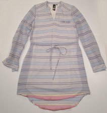 TRIXXI Womens Shirt Dress Drawstring Waist Striped MultiColor 3/4 Sleeve SIZE S