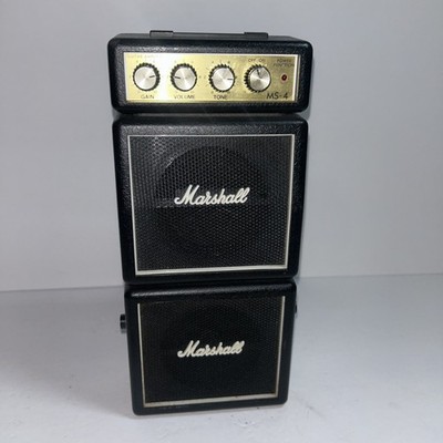 Marshall MS-4 Stack Mini Guitar Amp Amplifier 9V Battery Powered No Cover (g1)