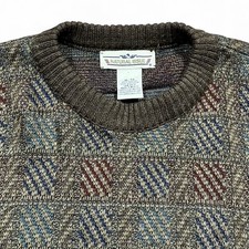 Vintage Natural Issue Pattern Knit Sweater XL 90s Acrylic Crewneck
