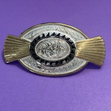 Vintage Southwestern Concho Large Barrette Hair Clip Western Silverplate France