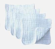 Synrroe Burp Cloths Large, Muslin for Baby, Large 4 Pack, White