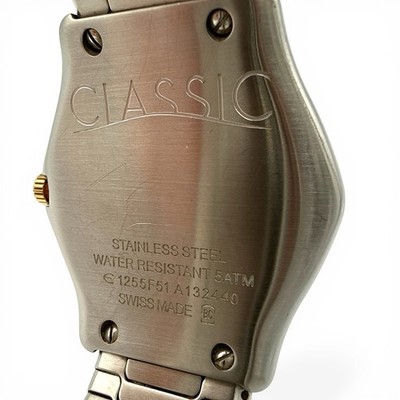 Ebel Classic Wave Stainless & Gold Quartz Mens Wristwatch 1255F41