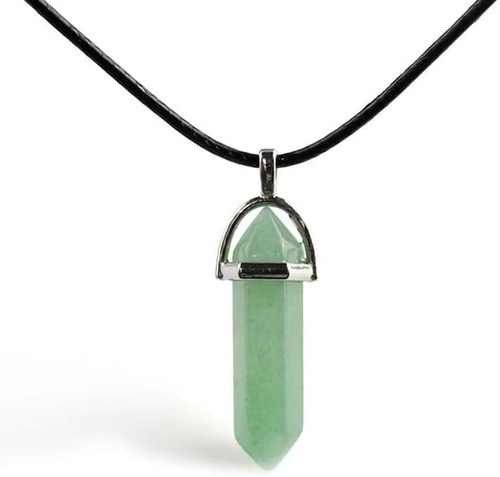 Natural Hexagonal Rocks Natural Stone Necklace with Hexagonal Pillar Pendant - Crystal Bullet ...