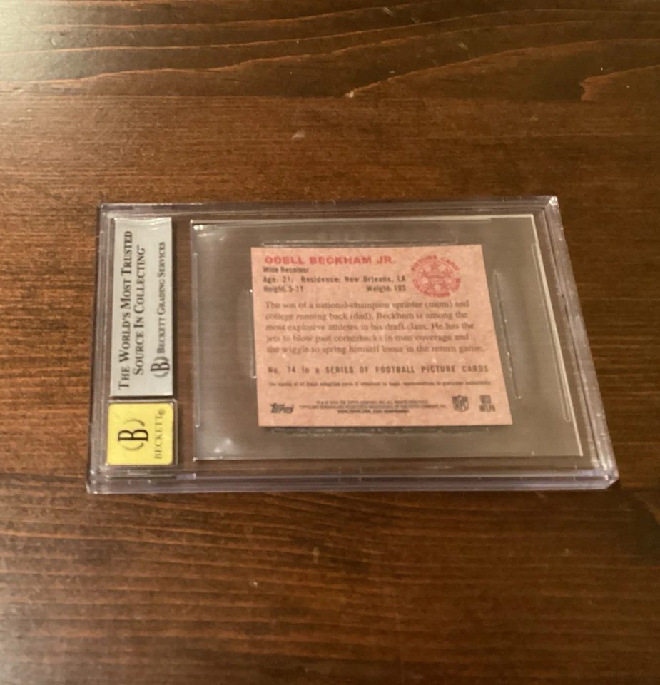 2014 Bowman 1950 Bowman Mini #74 Odell Beckham Jr Autograph Rookie BGS 8.5/10 - Image 2 of 2