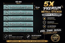 5x Mercedes Benz Sticker Emblem Logo Aufkleber Mercedes - Chrom