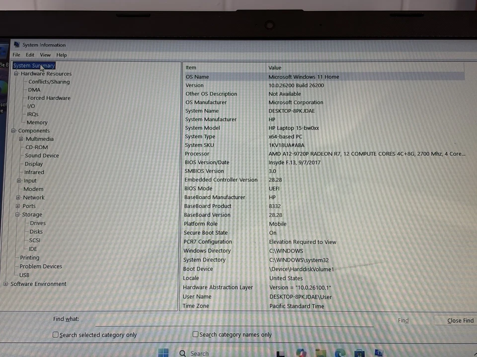 HP Laptop 15.6" AMD A12-9720P Radeon 7 2.7GHz 8GB RAM 1TB HDD Windows 11 - Image 2 of 4