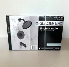 Glacier Bay Oswell Single Handle 1-Spray Tub Shower Faucet Set Matte Black NEW