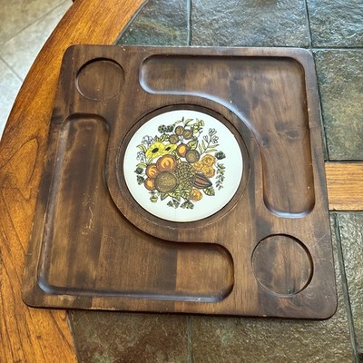 Vintage Goodwood Corningware Spice Of Life Cheese Tray Board Serving Japan