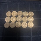 Lot of (15) 90% Silver Washingtons Silver Quarters