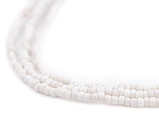 White Java Glass Seed Beads 2.5mm, 48 Inch Strand Indonesia