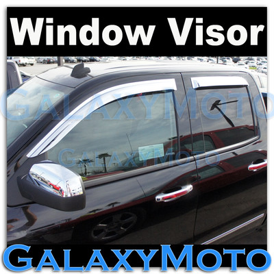 14-15 Silverado 1500 Extended Cab Chrome 4 Door Window Visor Rain Sun Guard Vent