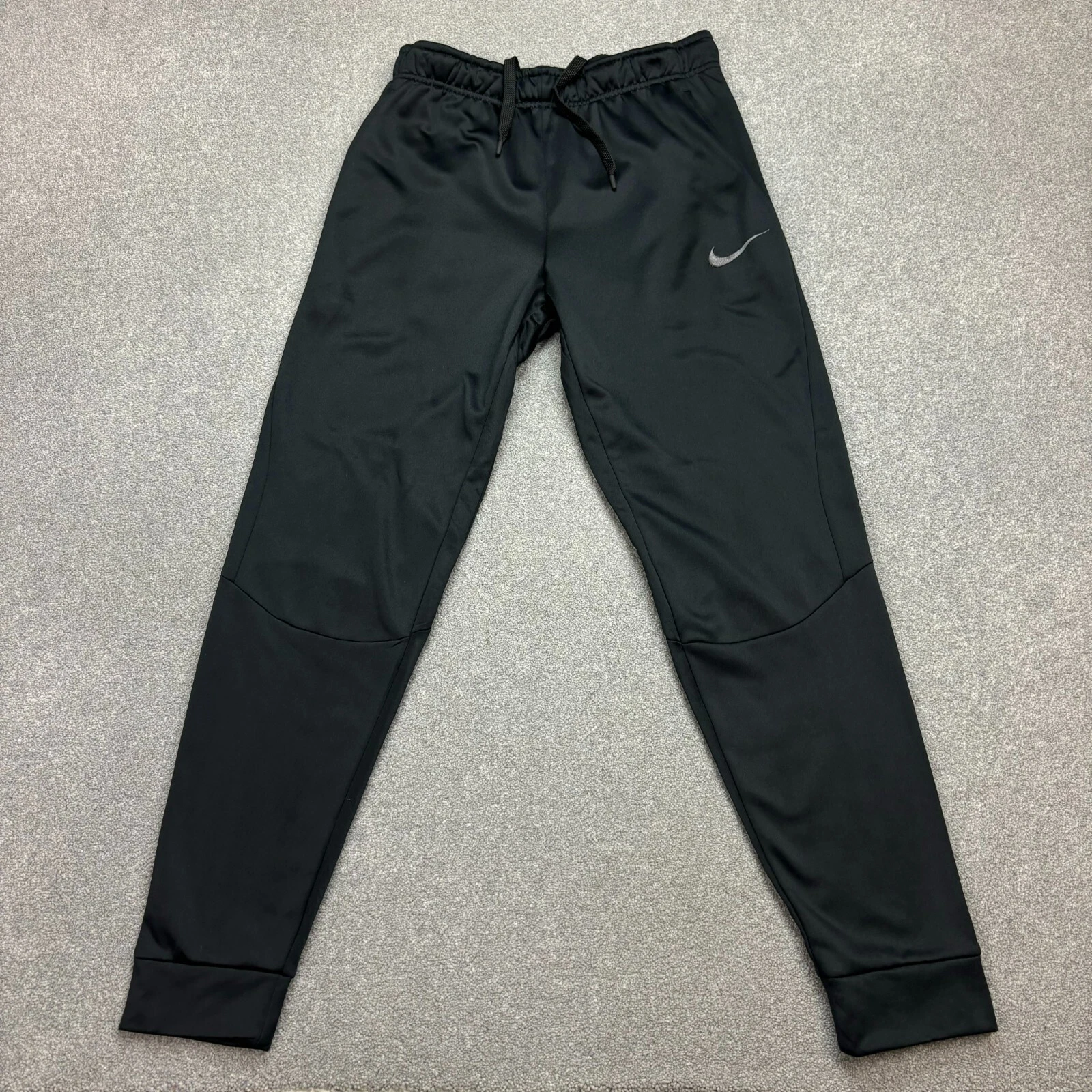 Nike Track Pants Adult Small Black Y2K Swoosh Fleece Hip Hop Sports Joggers Mens