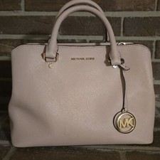 Michael Kors Savannah Pink Leather Large Satc...