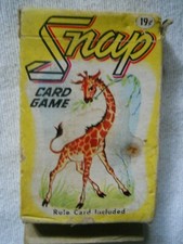 Vintage Whitman SNAP Card Game Deck Cartoon Animals Matching with Box