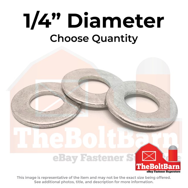 1/4" Stainless Steel SAE Flat Washers (Choose Qty)