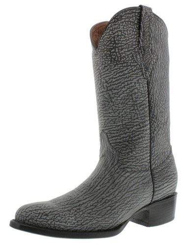 Mens Gray Leather Western Cowboy Boots 