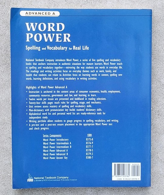 Word Power Advanced 1 Readling Level 6 6 8 9 By Mcgraw Hill Staff 1997 Paperback For Sale Online Ebay - 