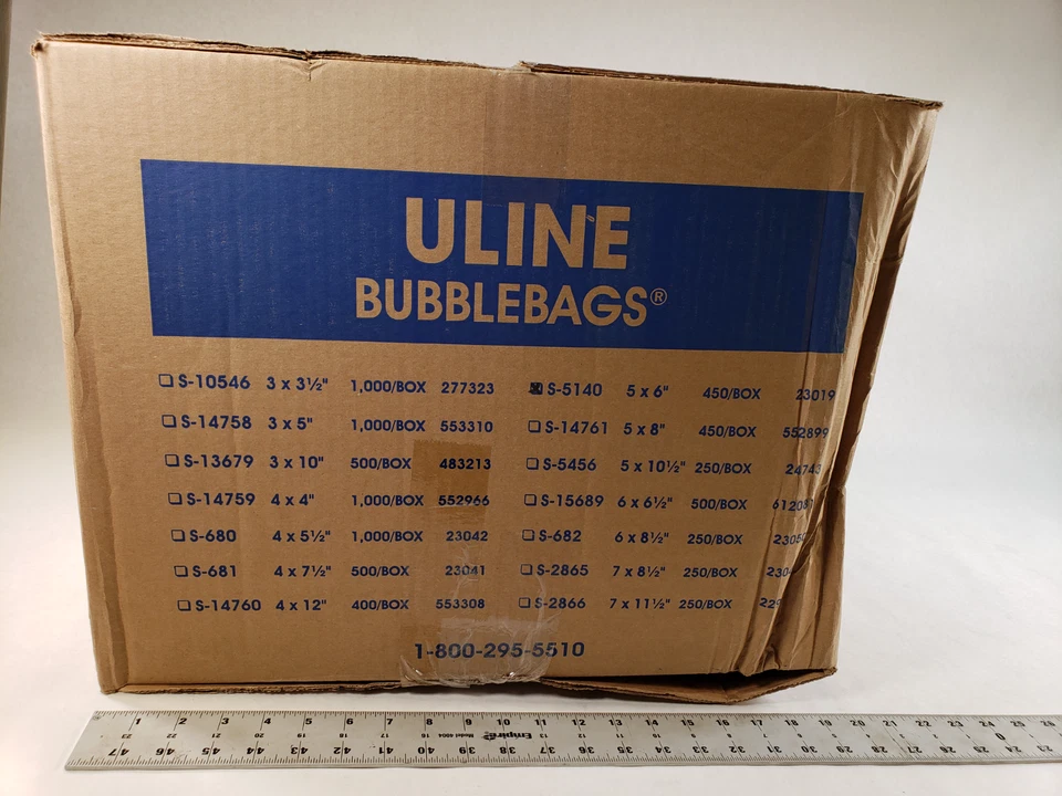 Case Of 450 pcs S-5140 Uline White Self Seal Bubble Bags 5" x 6"  - Image 2 of 4