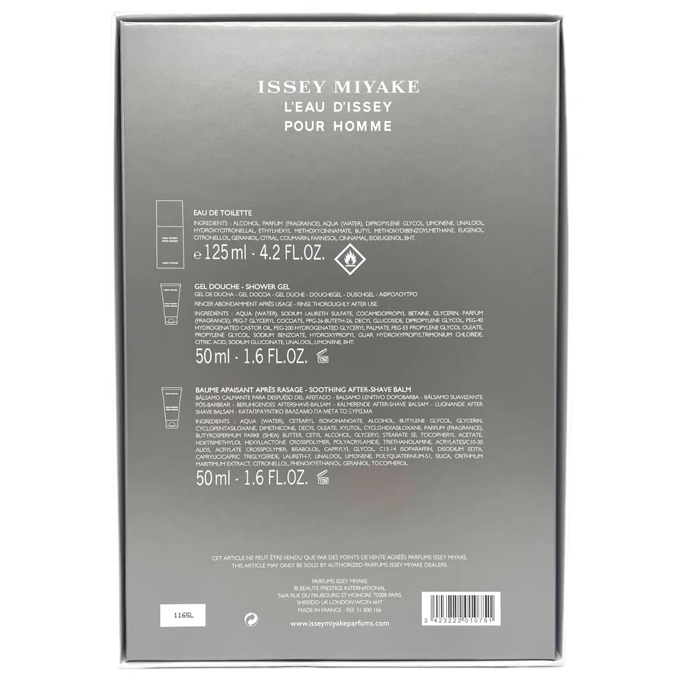 Juego de 3 piezas Issey Miyake L'Eau D'Issey para hombre (4,2 oz EDT + 1,6 oz gel + bálsamo A/S) Foto 3 de 3