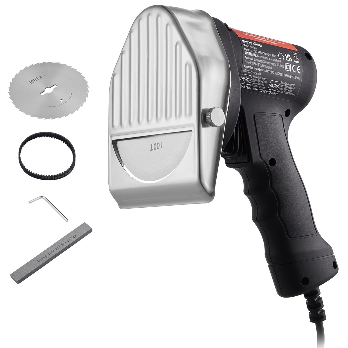 VEVOR Electric Shawarma Knife Turkish Doner Kebab Meat Gyro Cutter with 2  Blades