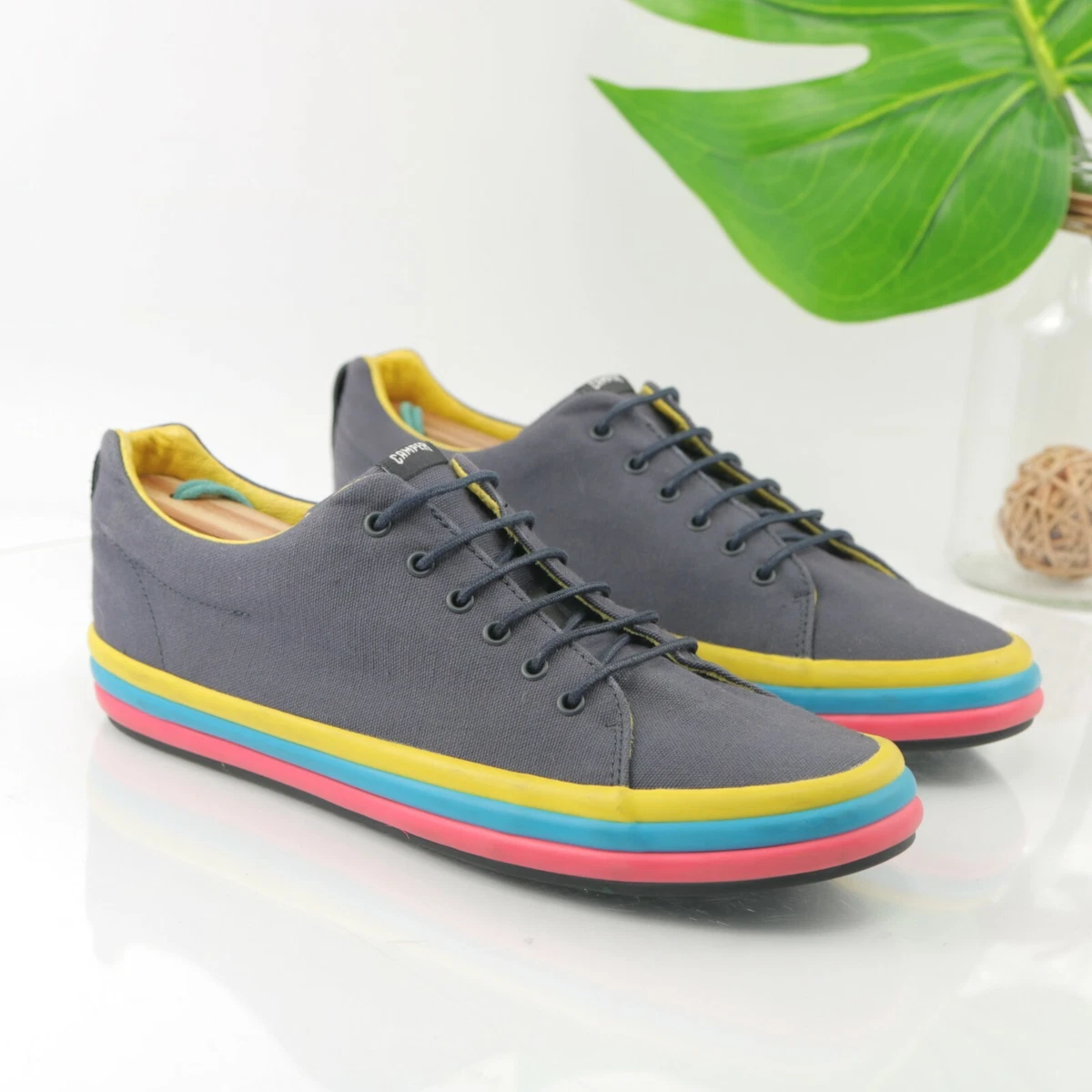 vulkansk overfladisk entusiastisk Camper Hoops Sneaker 3 Ring Rainbow Sole Low Top Blue Canvas Summer Size 39  US 8 | eBay