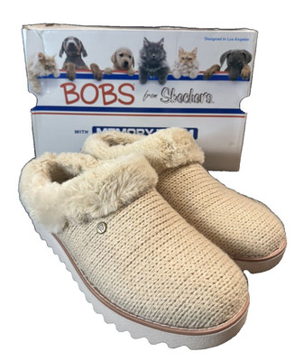 SKECHERS BOBS Mountain Kiss Sweet Summit 113421D Slip on Slippers Size 7 Women's