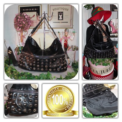 HERMOSA  UN-BRAND BLACK LARGE BEAD(S)  SHOULDER  BAG!