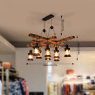 8Light Wooden Farmhouse Chandelier Hanging Lamp Pendant Lighting Ceiling Fixture
