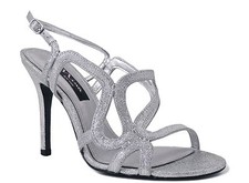 Nina Women's Unilora-YG Slingback Sandals Silver Baby Glitter Size 8 M
