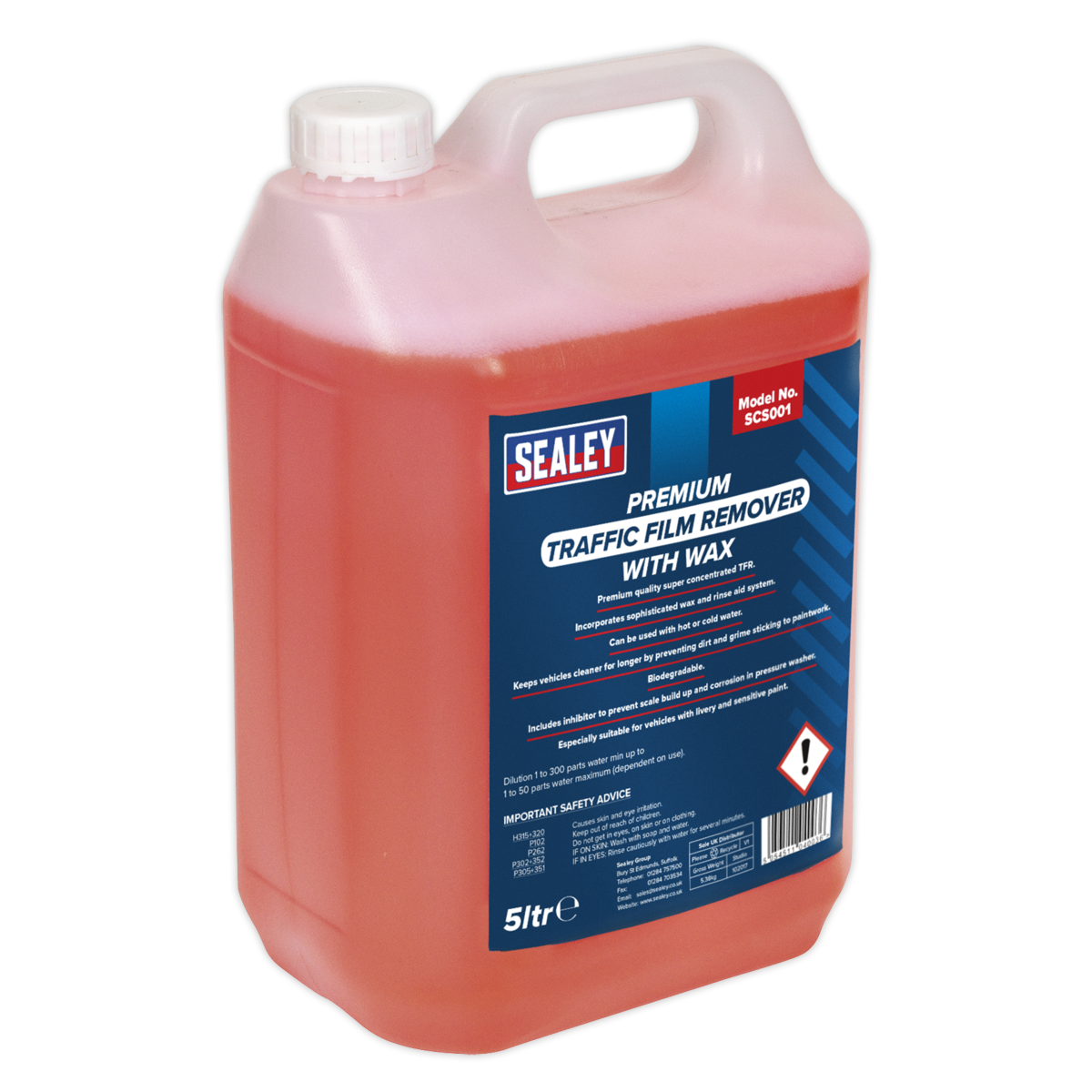 Tfr Premium Detergente con Cera Concentrato 5L SCS001 Sealey Nuovo