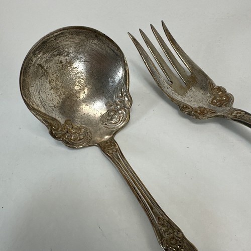 Vintage WM ROGERS & SON AA Silber Teller ARBUTUS Servierlöffel & Gabel Lot - Bild 4 von 16