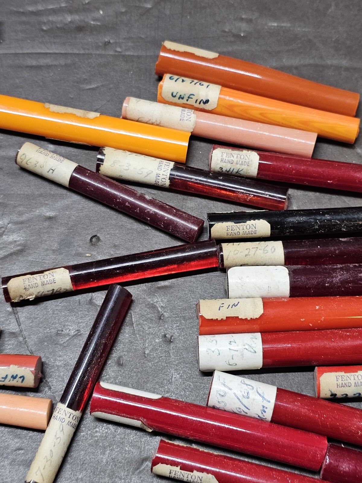 Rare 1950s1960s Fenton Glass Factory Sample Tray Of 90 Different