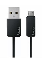 set of 2 Genuine Beats by Dr Dre Micro USB Charger Cable Black 6" Inches- Black