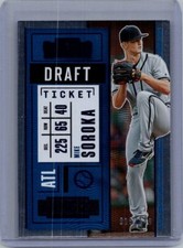 2020 Panini Contenders #5 Mike Soroka Draft Ticket Blue #/149