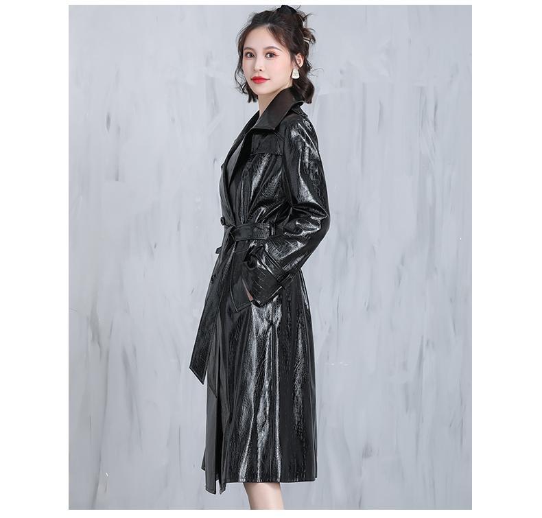 ジャケット・アウター LEATHER COMBINATION DOUBLE LAPEL COAT 61bo8zTruOL.jpg