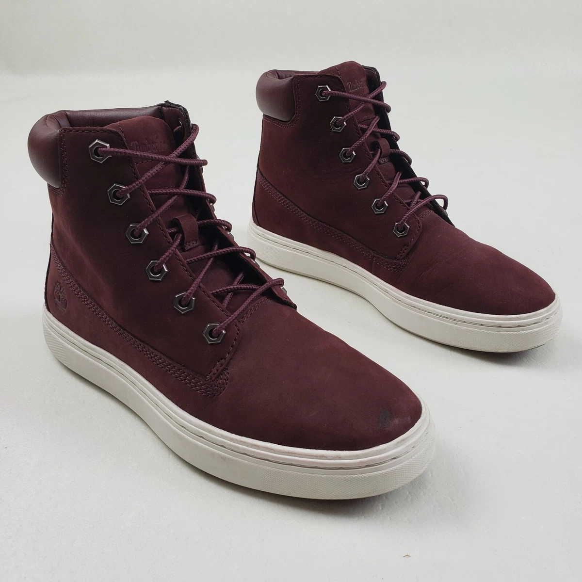 Timberland Londyn Leather Sneaker Boots Womens 6 Red 6 in Nubuck