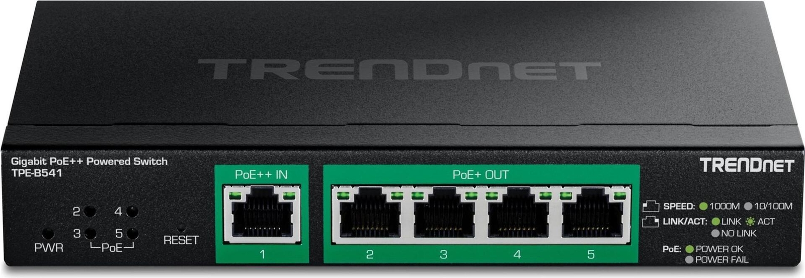 TRENDnet 5-PORT GIGABIT POE++ POWERED - Switch - 1 Gbps (TPE-B541)