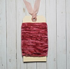 Fiber Art Yarn 12 Yards Crafts Weaving Journal Scrapbook Pomegranate Velvet