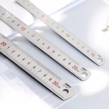 STAINLESS STEEL RULER METAL RULE MARKINGS MEASURING SCALE  SCHOOL