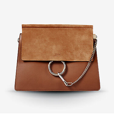 Chloé Faye Small Suede And Leather Shoulder Bag in Green